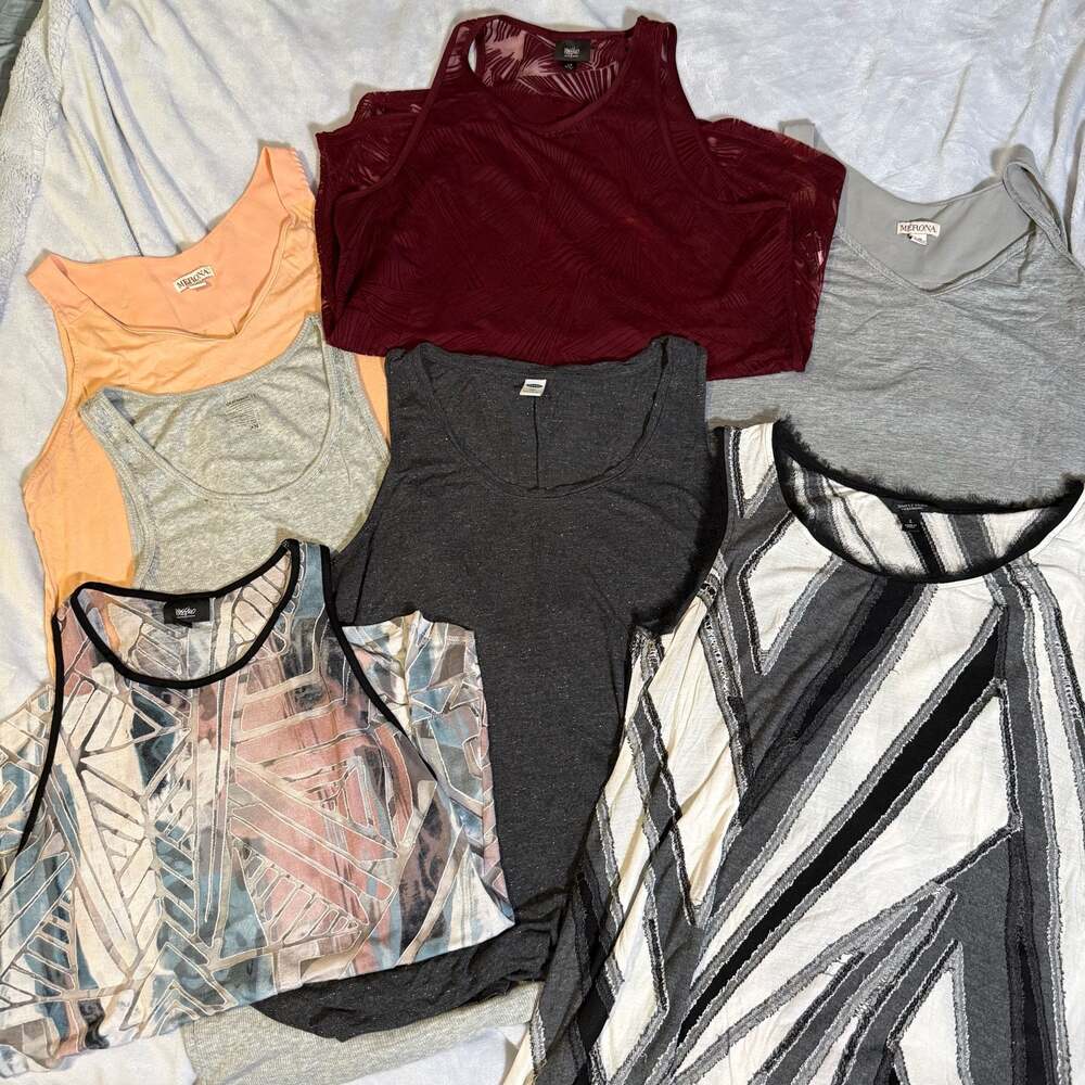 Women's Summer Tank Tops Assorted Brands Lot of 6 Size L